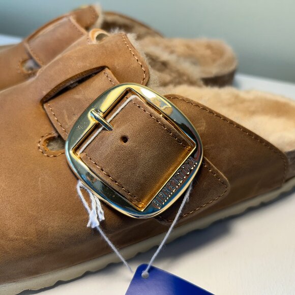 Birkenstock Boston Big Buckle Shearling Clogs - Picture 2 of 16